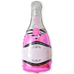 Фольгированный шар Бутылка шампанского розовый 94 см
