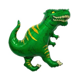 Фольгированный шар фигура Динозавр Тираннозавр зеленый 91 см