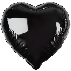 Фольгированный шар сердце Черное 91 см