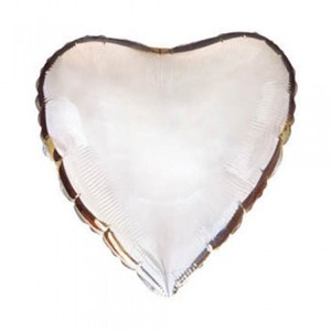 Фольгированный шар сердце Серебряное 81 см