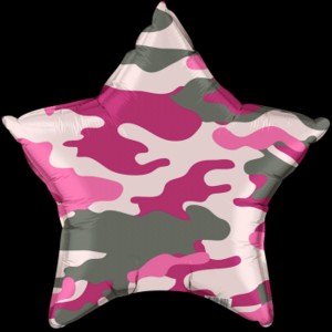 Фольгированный шар звезда Розовый камуфляж 46 см