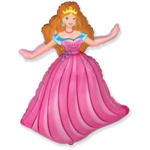 Фольгированный шар фигура Принцесса розовый 99 см