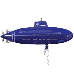 Фольгированный шар фигура Подводная лодка синий 97 см