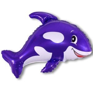 Фольгированный шар фигура Кит фиолетовый 90 см