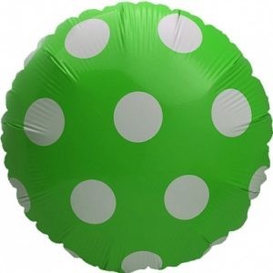 Фольгированный шар круг Большие точки зеленый 46 см