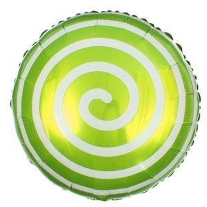 Фольгированный шар круг Спираль лайм 46 см