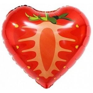 Фольгированный шар сердце Клубника 46 см