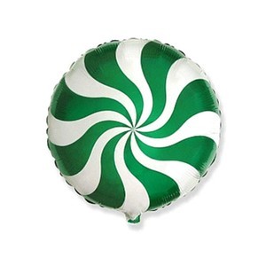 Фольгированный шар Круг Леденец зеленый  46 см