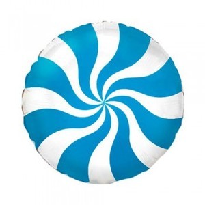 Фольгированный шар Круг Леденец синий 46 см