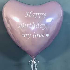 Фольгированный шар сердце С индивидуальной надписью Happy Birthday my love 91 см
