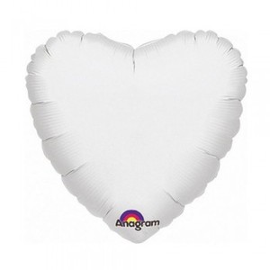 Фольгированный шар сердце Белое 46 см