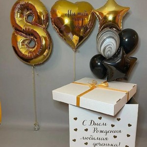 Коробка с шарами С Днём Рождения Любимая доченька