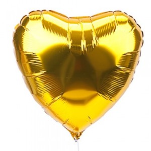 Фольгированный шар сердце Золотое 46 см