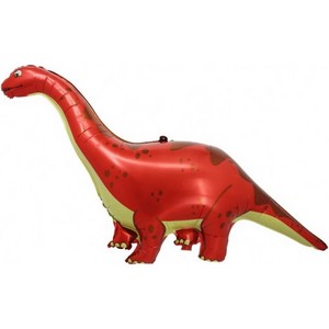 Фольгированный шар фигура Динозавр Диплодок красный 130 см