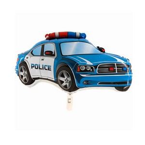 Фольгированный шар фигура машина Полиция голубая 78 см