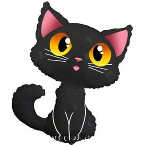 Фольгированный шар фигура Чёрный кот 86 см