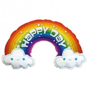 Фольгированный шар фигура Радуга в облаках Happy Day 99 см