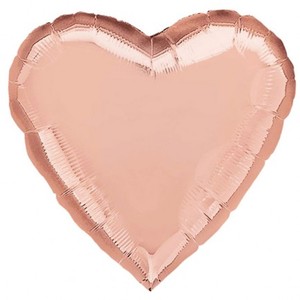 Фольгированный шар сердце Розовое золото 46 см