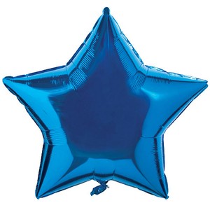 Фольгированный шар звезда Синяя 81 см