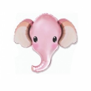 Шар голова Милый слоник розовый 94 см