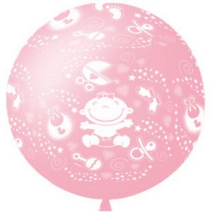 Шар гигант С Днём Рождения Малыш розовый 91 см